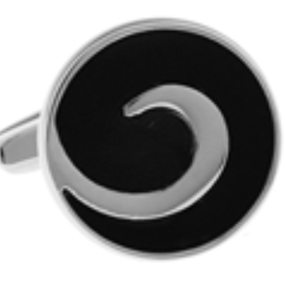 Black Silver Swirl Cufflinks